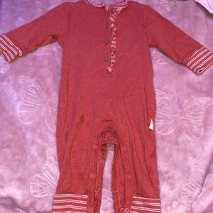 Long, baby onesie, with matching hat